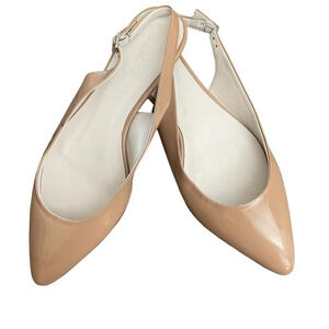 Boden Women’s Patent Leather Sling Back Flats Nude / Beige Size 36